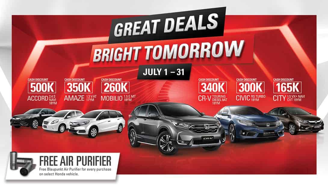 Honda Cars Philippines Huge Cash Discounts Great Deals Await At Honda This July