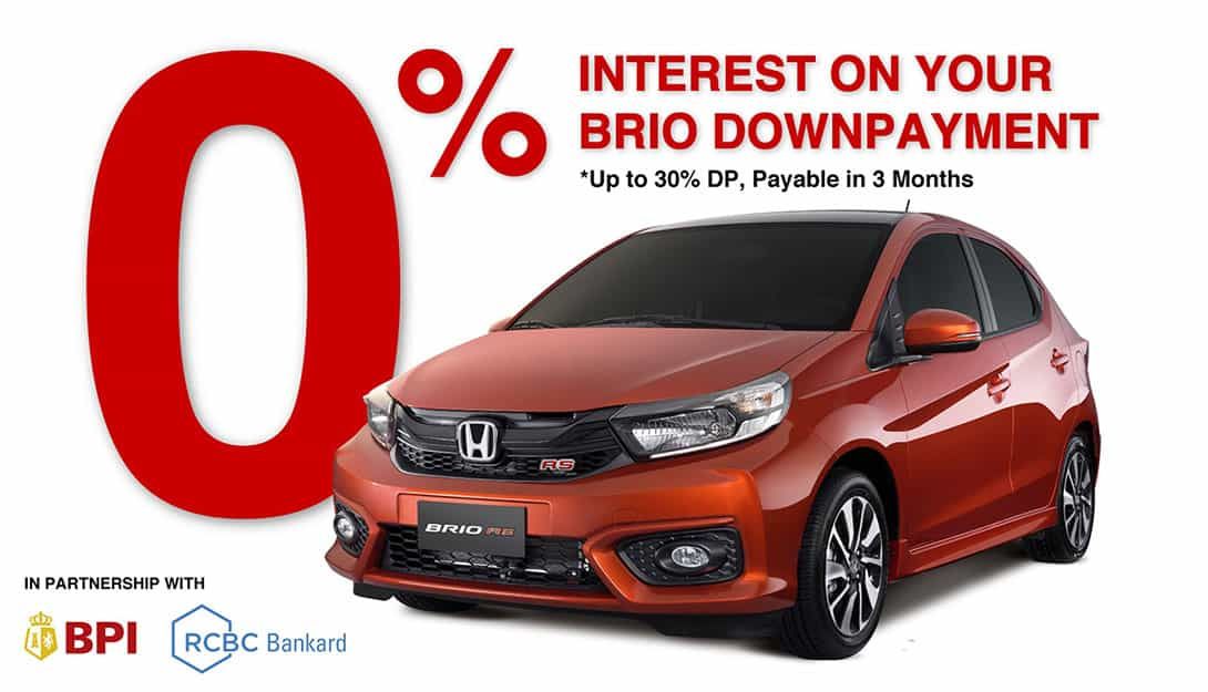 Honda Cars Philippines Honda Offers 0 Special Installment Plan And Credit Card Payment Options For Brio