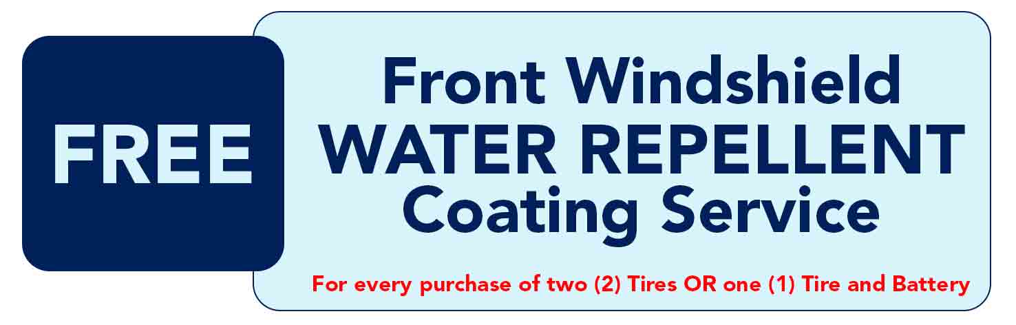 FREE Windshield water repellent coating service