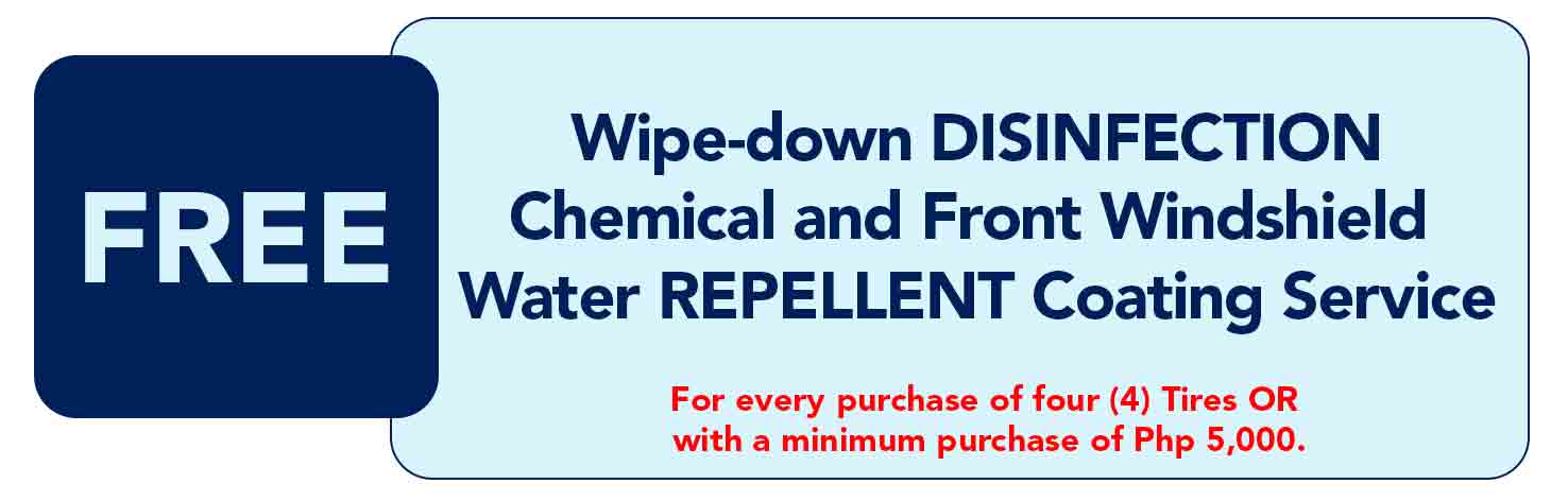 Free Wipe down disinfection plus Windshield Water repellent