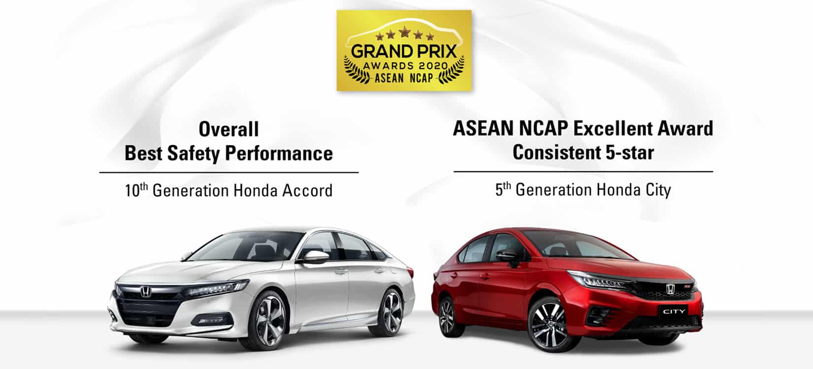 Honda Accord & Honda City Win Four Big Awards at ASEAN NCAP Grand Prix Awards 2020