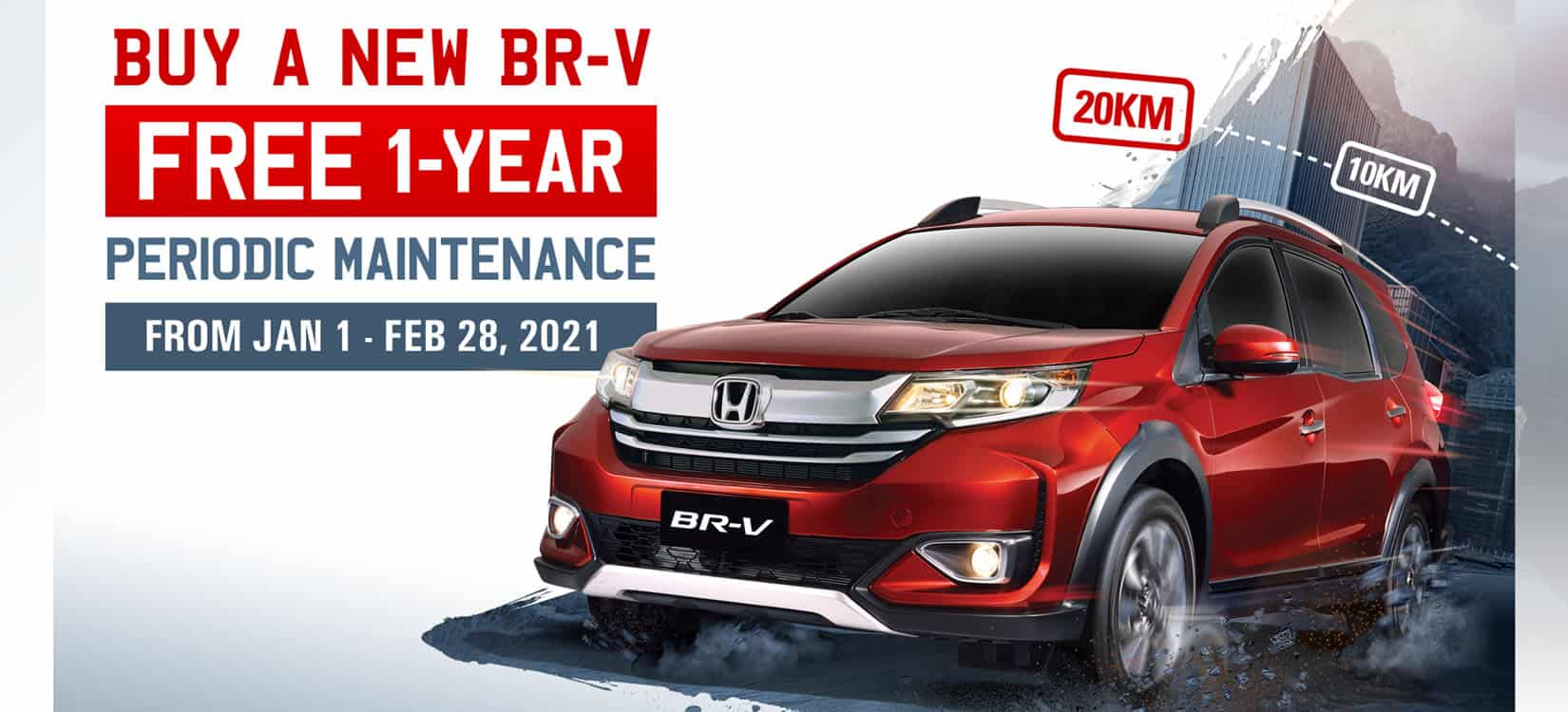 Honda offers free one year periodic maintenance,  cash discount for BR-V customers