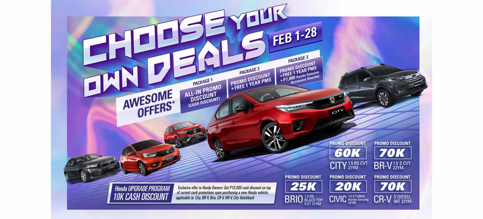 Grab Honda’s special deals on All-New Civic S Turbo Honda SENSING and BR-V; “Choose Your Own Deals” promo extended this February