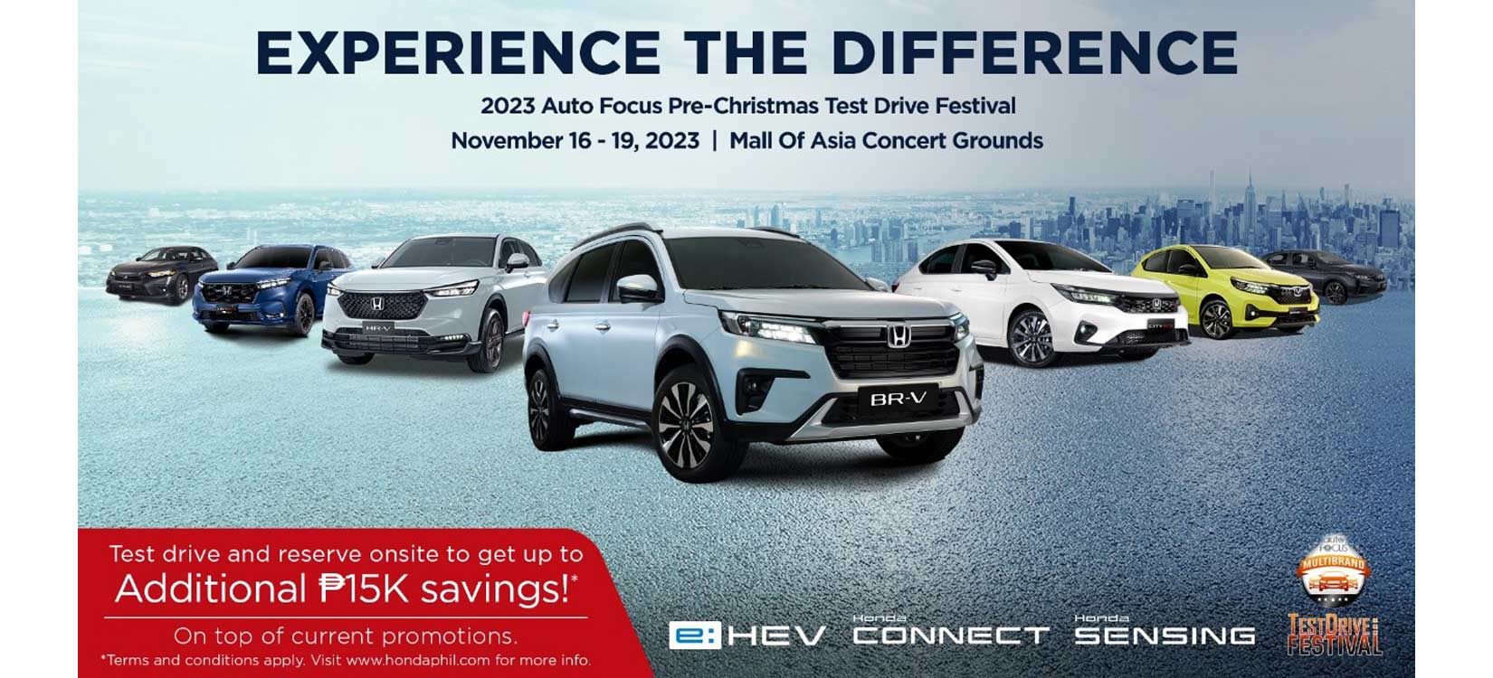 Experience the difference: Test Drive Your Favorite Honda car at the  Auto Focus Pre-Christmas Festival