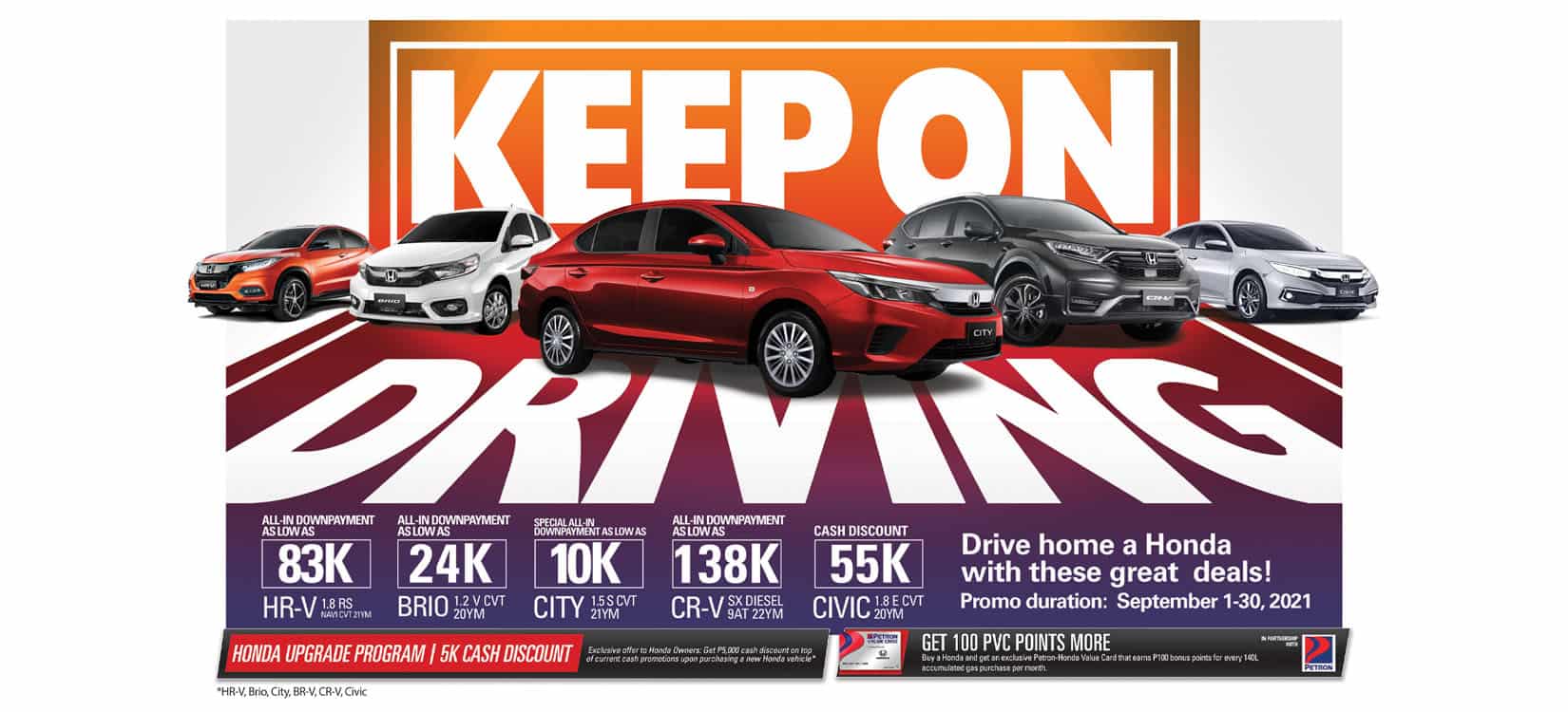Honda extends “Keep on Driving” promo until end of September