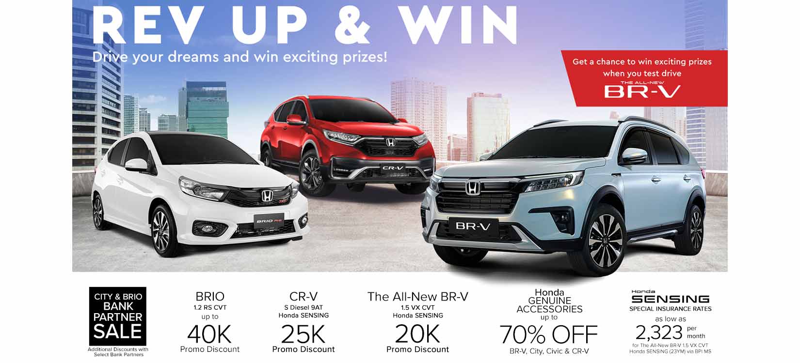 Sweet deals and exclusive offers await Honda customers in “Rev Up and Win” promo
