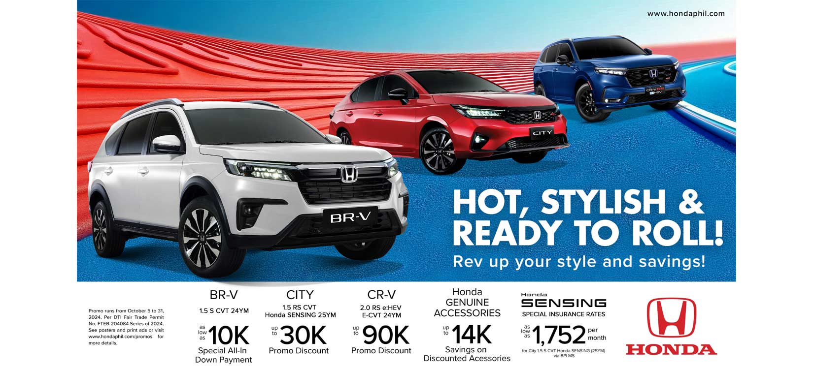 Deals and discounts await with Honda Cars PH “Hot, Stylish and Ready to Roll” Promo